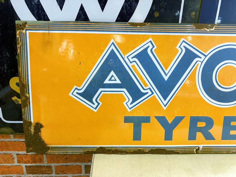 Enamel Avon tyres advertising sign
