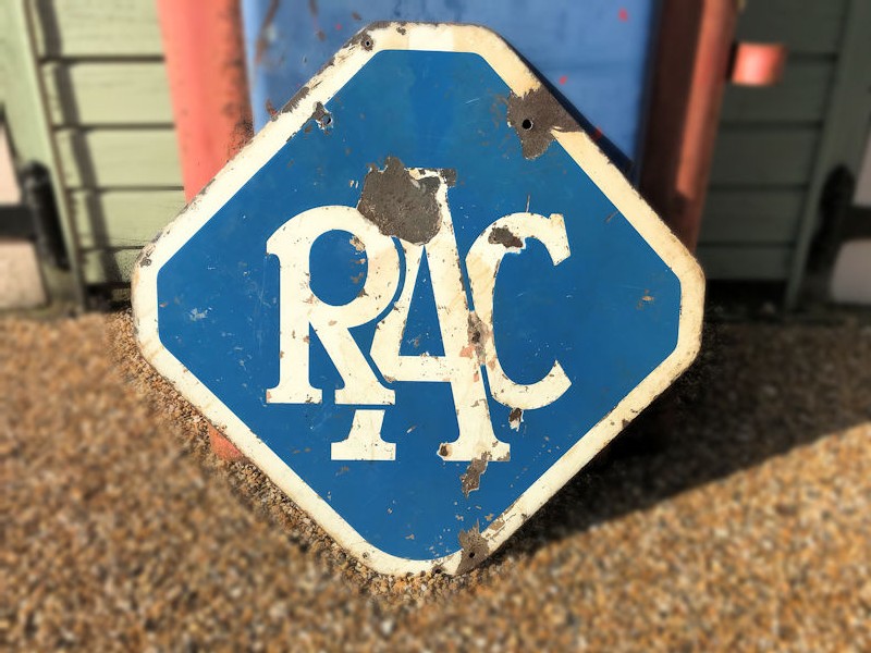 Original double sided enamel RAC sign