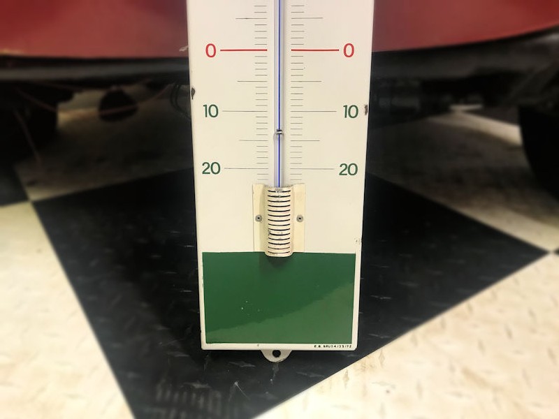 Original enamel Castrol thermometer