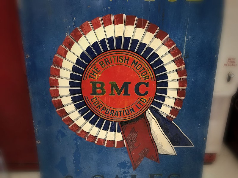 1950s BMC The British Motor Corporation aluminium sign