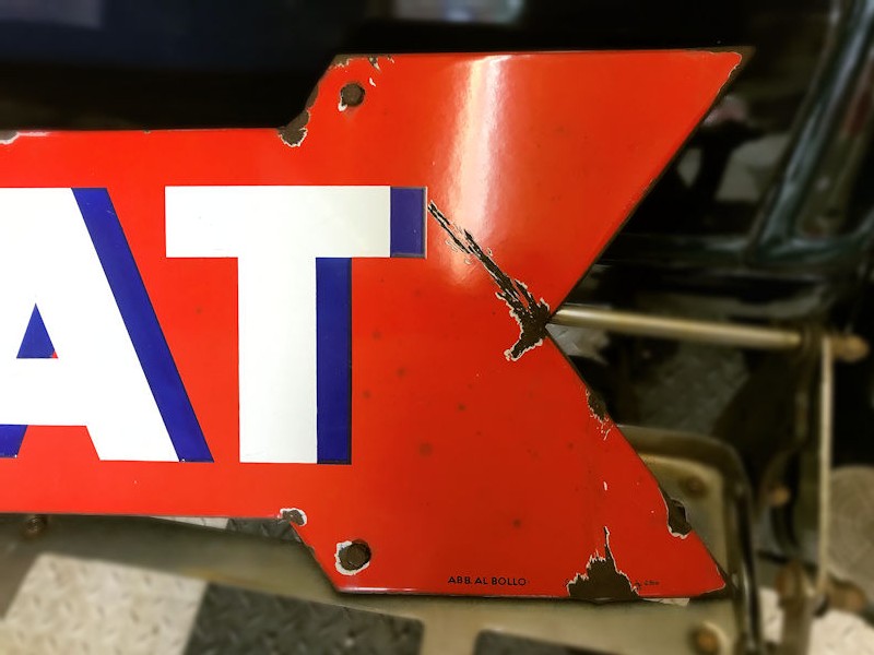 Original enamel Fiat dealership sign