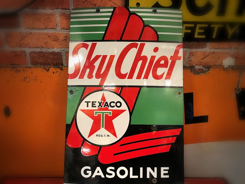 1957 enamel Texaco Sky Chief sign