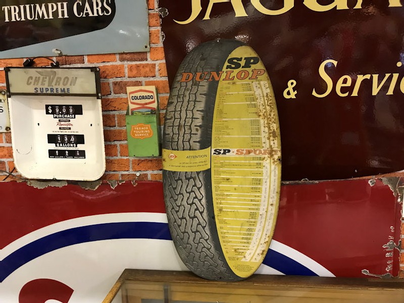 Dunlop tyre pressure tin sign