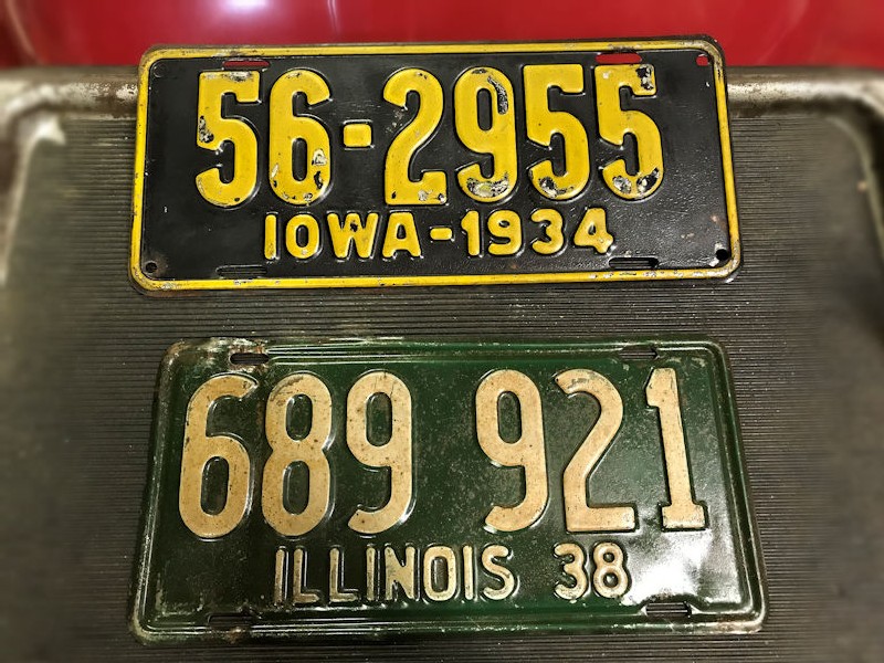 Original vintage American license plates