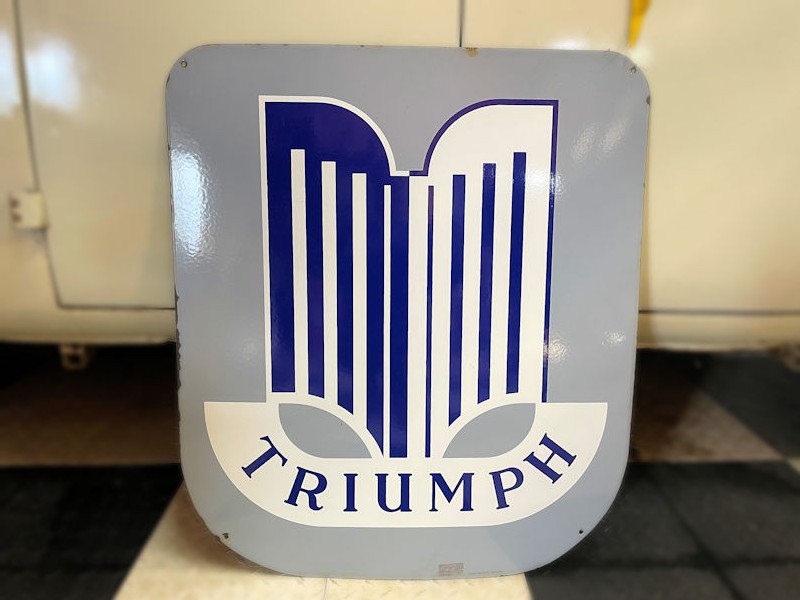 Rare original enamel Triumph sign