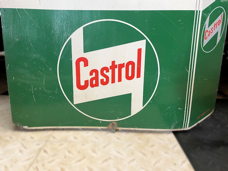 Original Castrol oil can shaped tin sign