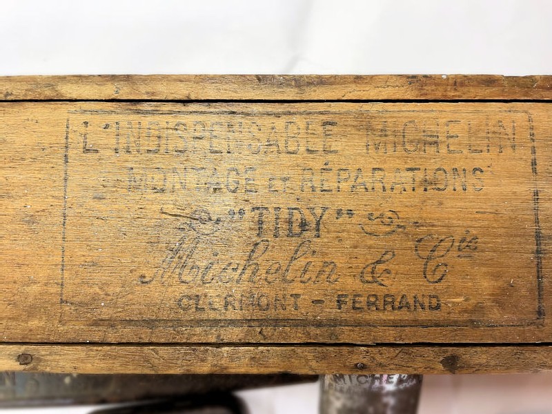 Original Michelin wooden slide top toolbox code Tidy