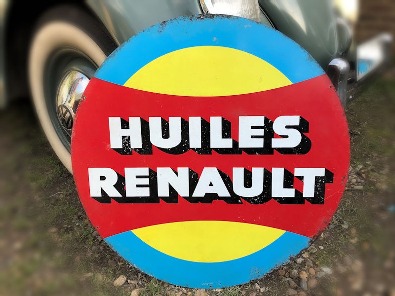 1959 painted tin Renault sign