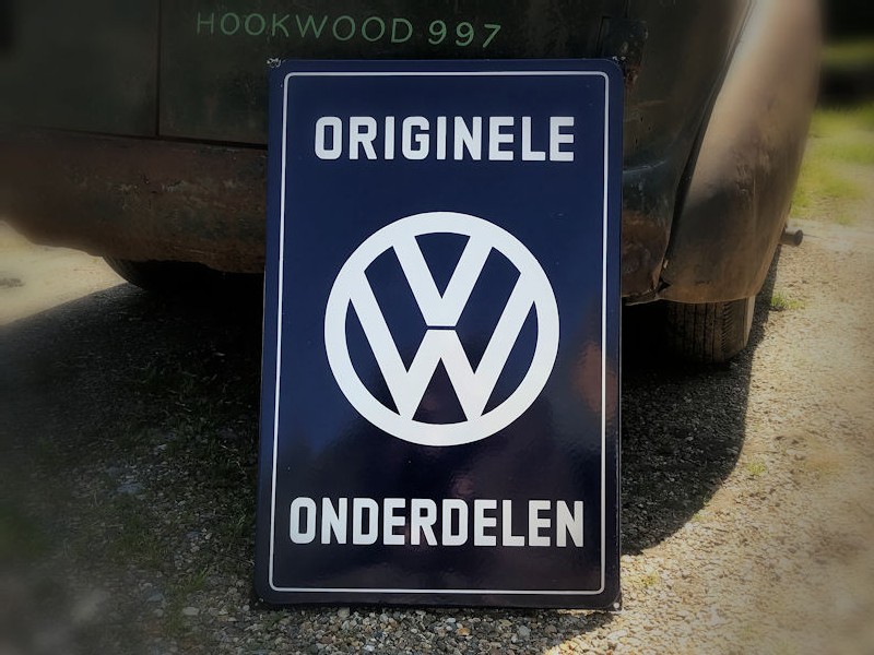 Rare original Dutch enamel VW spare parts sign