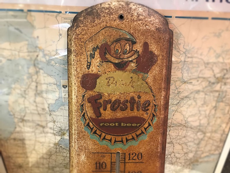 1950s Frostie root beer thermometer