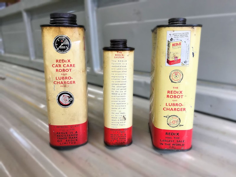 Original Redex oil cans