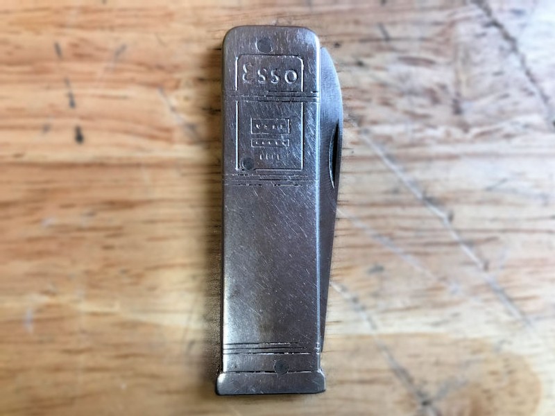 Original vintage Esso metal penknives