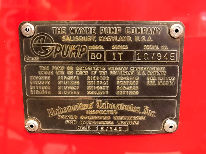 Original 1952 restored Martin and Schwartz Inc gas/petrol pump from The Wayne Pump Co