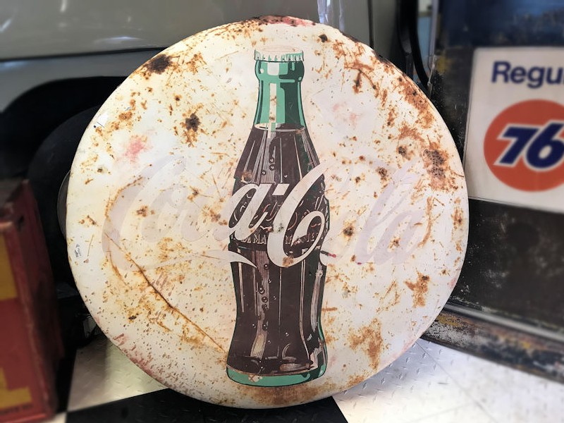 Rare white painted tin Coca Cola button