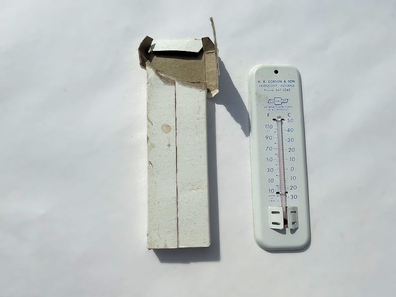 NOS new old stock Chevrolet dealership thermometer