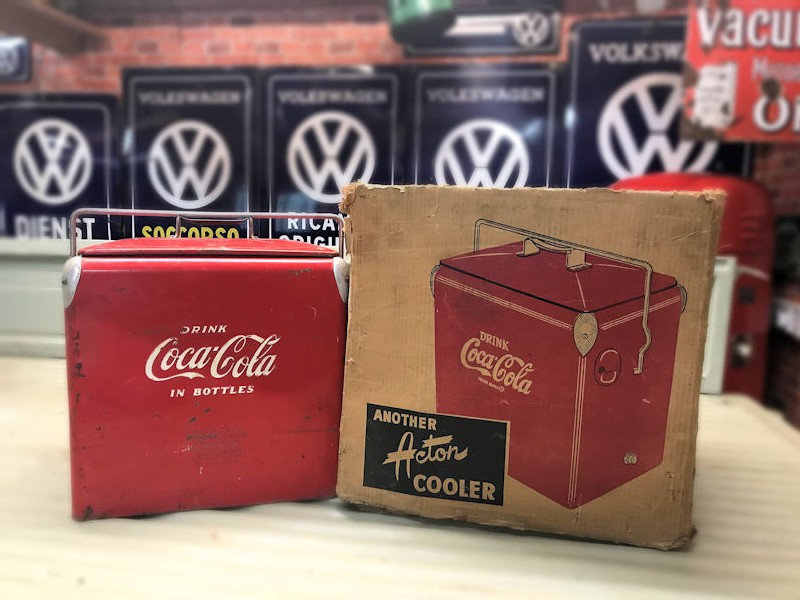 Original Acton Coca Cola cooler and original box
