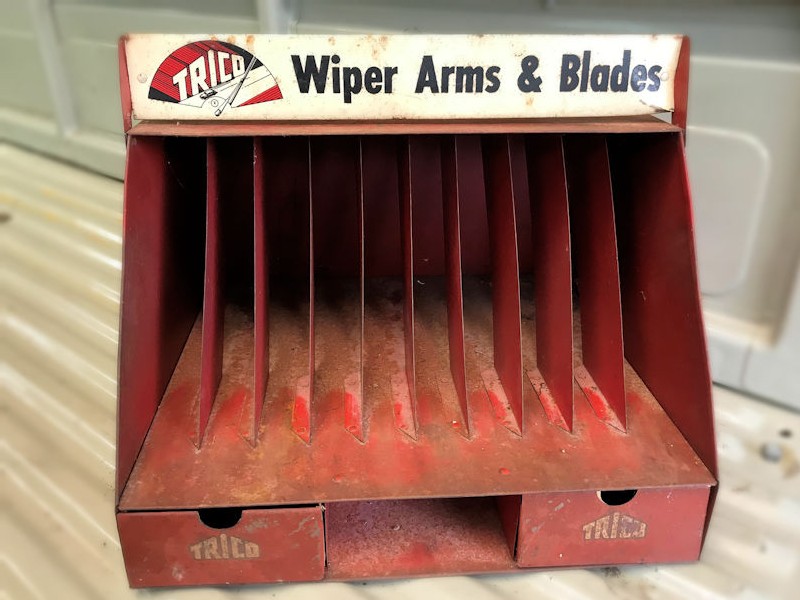 Early 1940s Trico wiper arms and blades counter top display