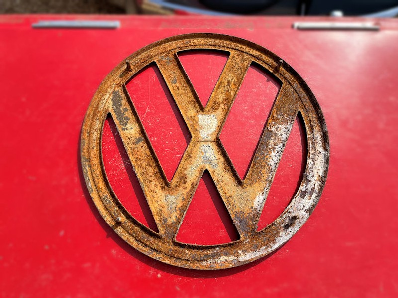 Original VW Volkswagen bay window front emblem for years 1968 to 1971