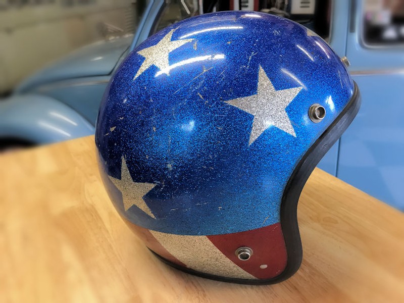 1968 Easy Rider Captain America style crash helmet