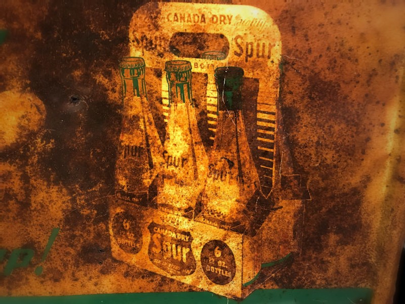 1950s Drink Spur Canada Dry embossed tin sign