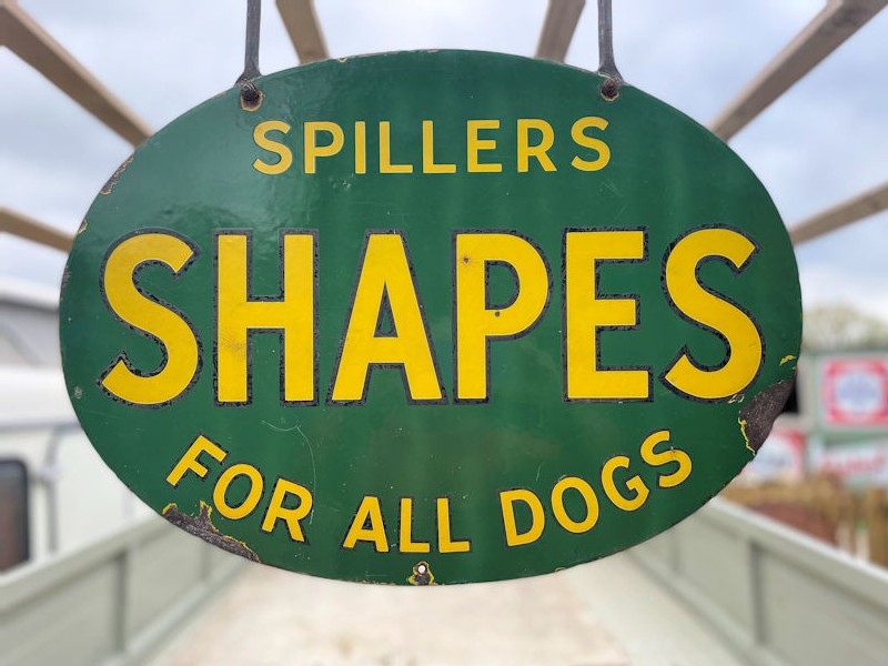 Original double sided Winalot Spillers dog food enamel advertising sign