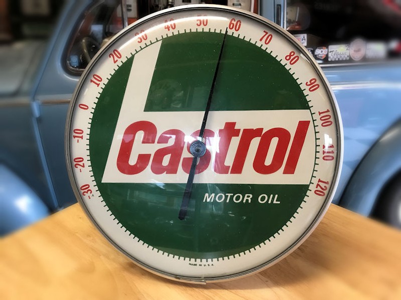 Original Castrol motor oil thermometer