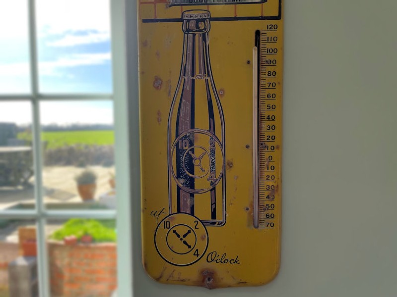 Original 1940s Dr Pepper thermometer sign