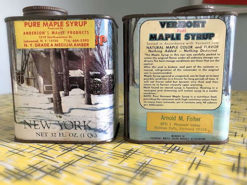 Original 1 quart maple syrup tins