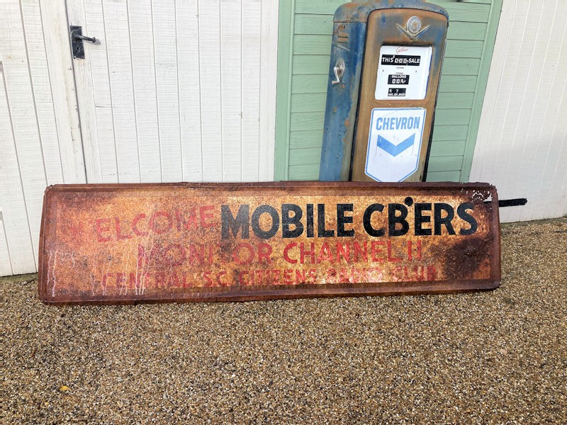 Painted tin sign for Mobile C B users
