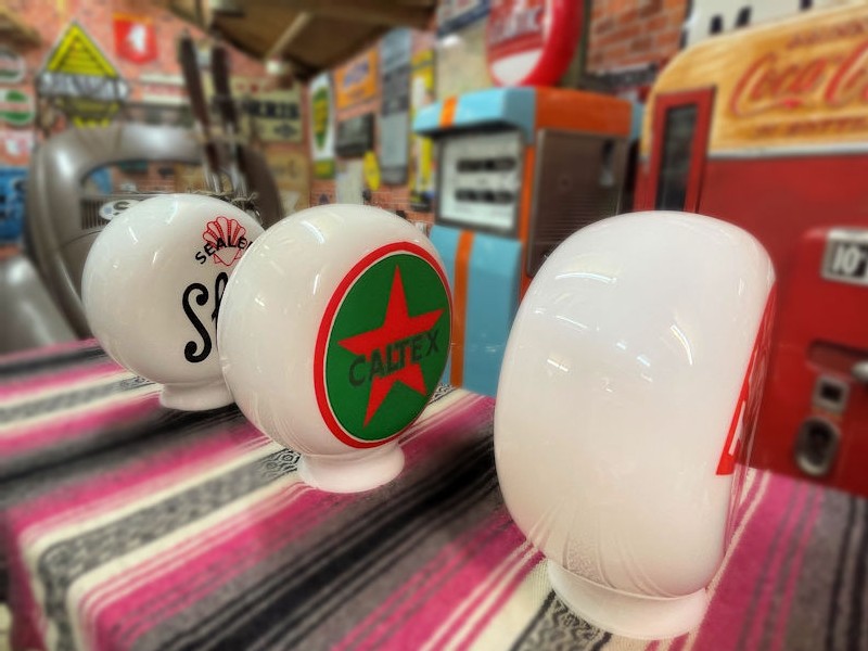 Original style glass Sealed Shell Caltex and Texaco gas pump globes