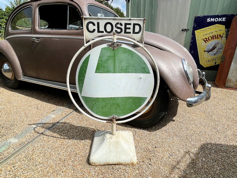Original Castrol open closed forecourt spinner sign