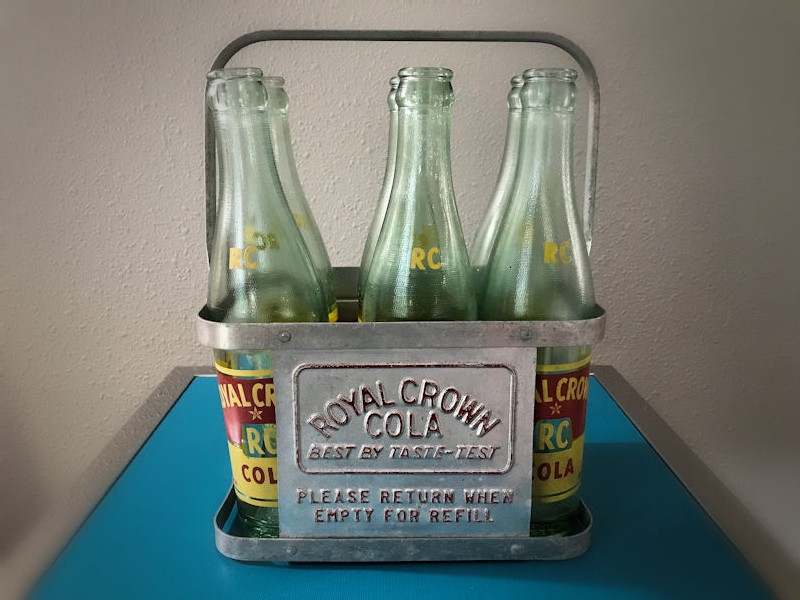 Rare original Royal Crown 6 pack carrier and bottles