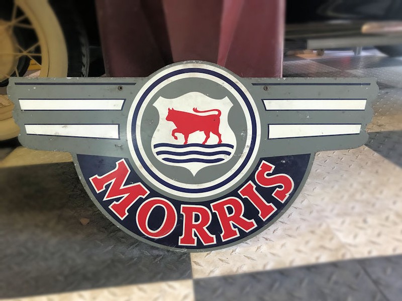 Double sided printed tin Morris sign