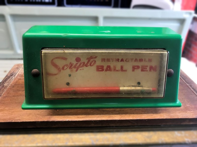 Vintage Scripto retractable ball pen dispenser