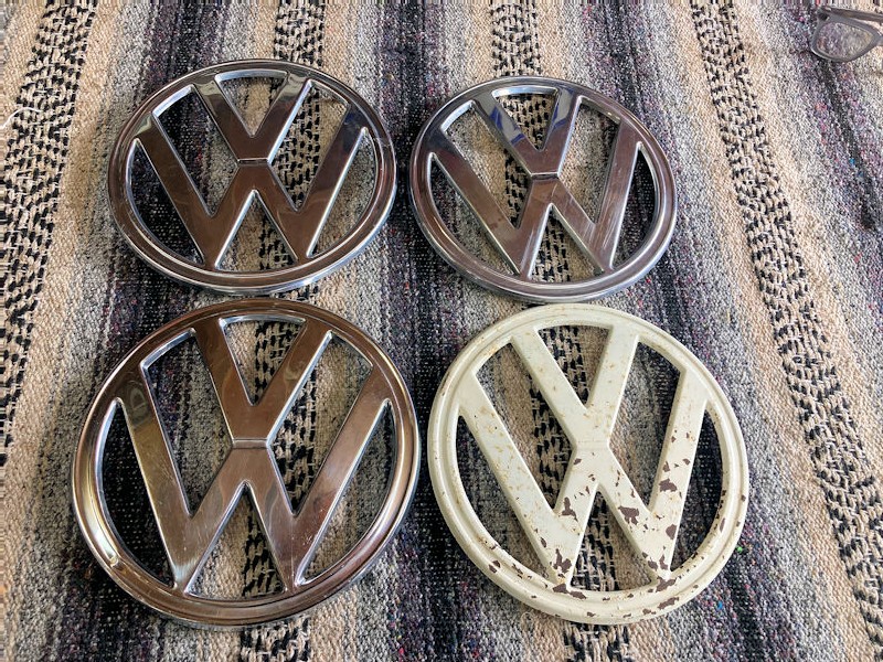 Original early VW bay window front emblems