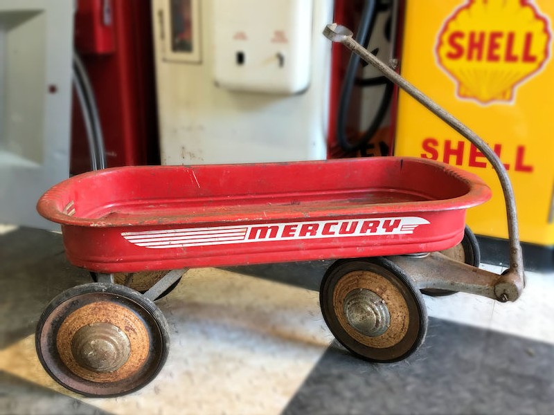Original 1950s Mercury pull along childs wagon