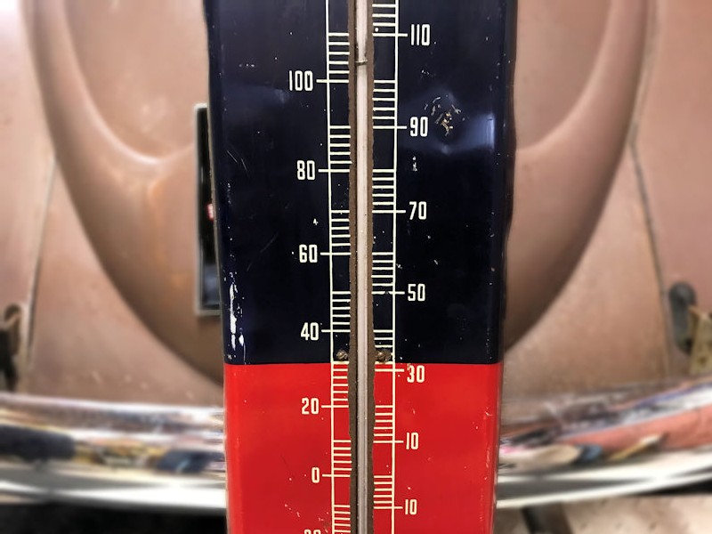 Original tin Atlas Permaguard thermometer