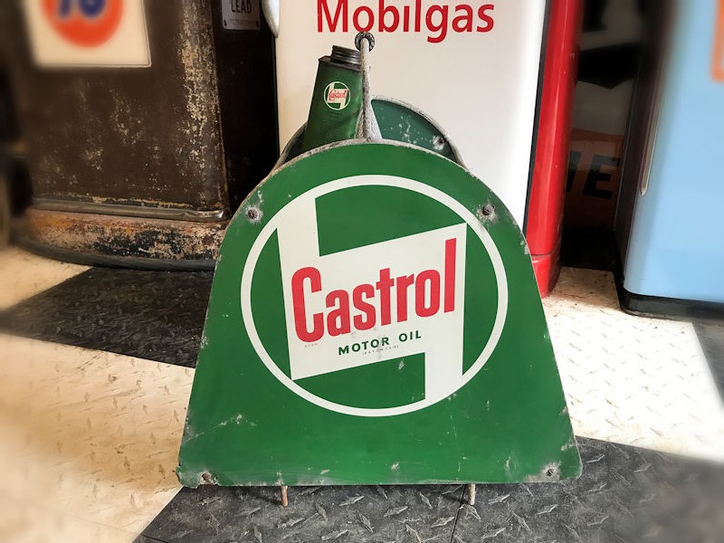 Original Castrol Motor Oil can metal display rack