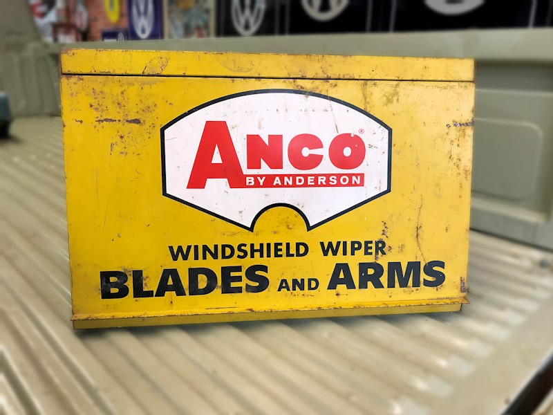 Metal Anco windshield wiper blades and arms counter top display