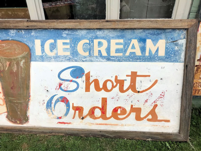 Original vintage hand painted tin Aristocrat ice cream sign 