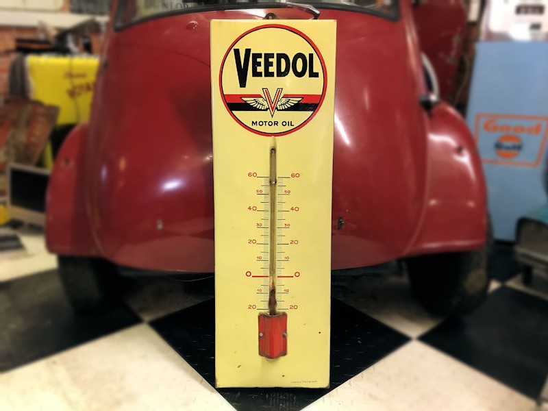 1954 Veedol motor oil thermometer