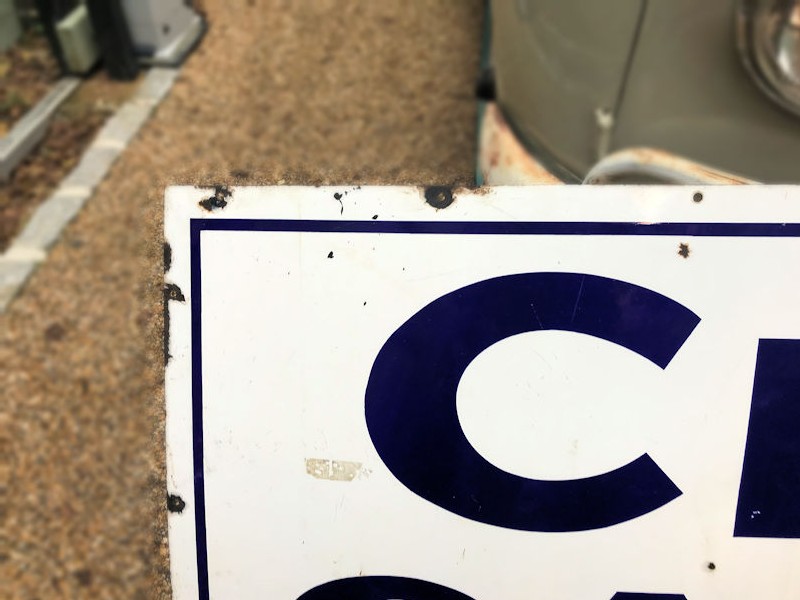 Original Crown Gasoline enamel sign