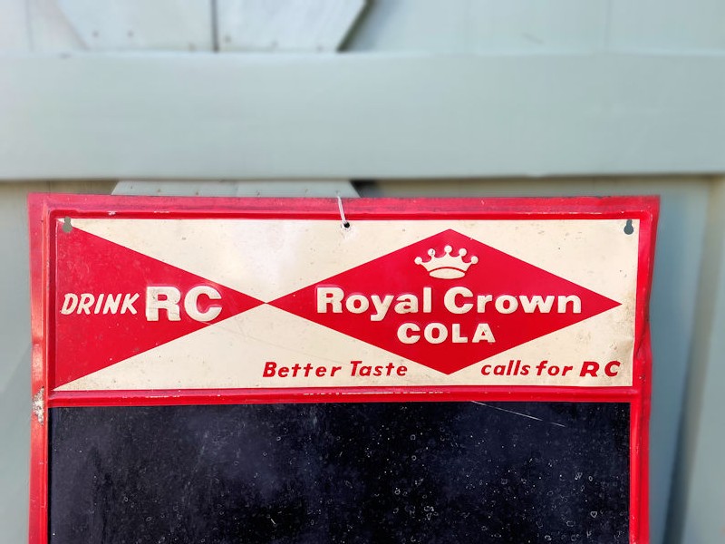 Original 1960s Royal Crown Cola embossed diner menu board
