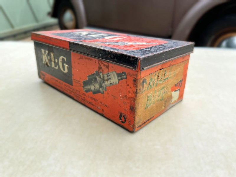 Original KLG spark plug tin