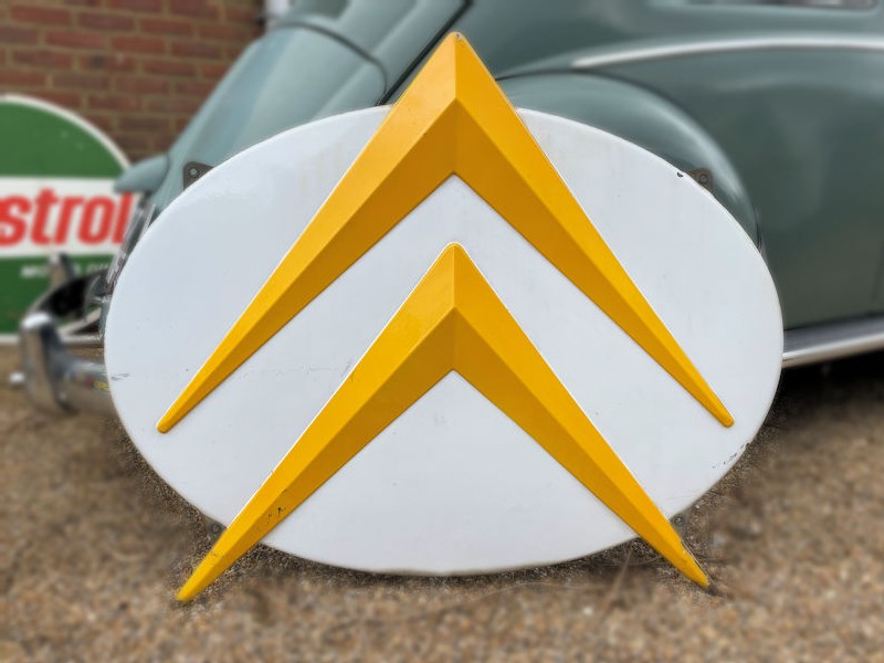 Enamel Citroen emblem dealership sign