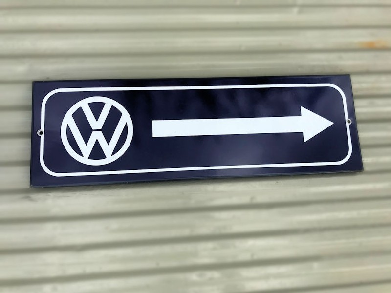 Original enamel VW dealership locater sign