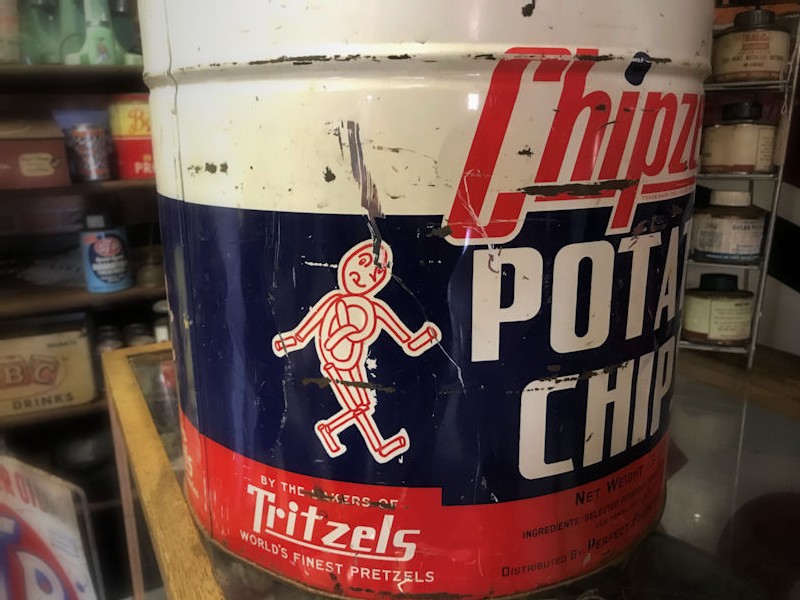 Original vintage pretzel tins