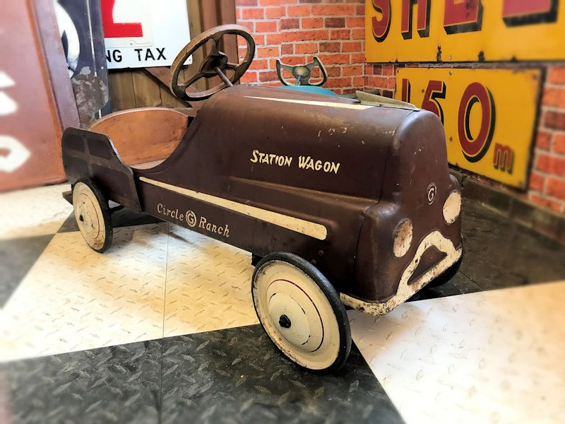Original 1930s woody Circle Ranch station wagon pedal car