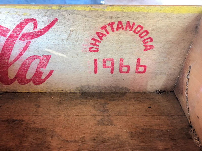 Original 1960s yellow Coca Cola crates