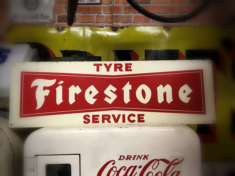 Original Firestone Tyre Service tin sign